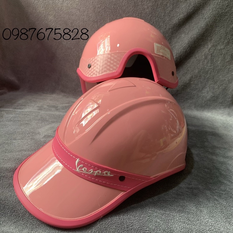 Nón bảo hiểm kết đai da vespa phủ bóng/nhám nhiều màu Nam /Nữ