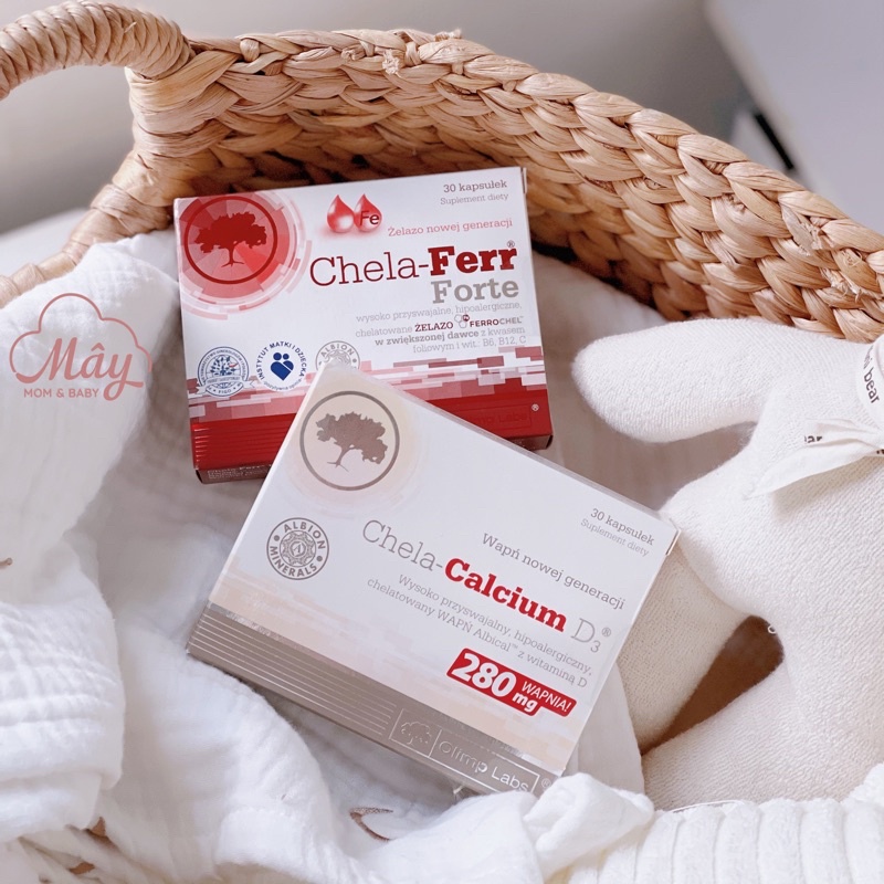 Bộ đôi viên uống bổ sung Sắt Canxi hữu cơ Chela - Balan
