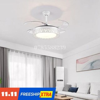 Đèn Quạt Trần Giấu Cánh Cụp Xòe Cao Cấp (Có điều khiển từ xa)