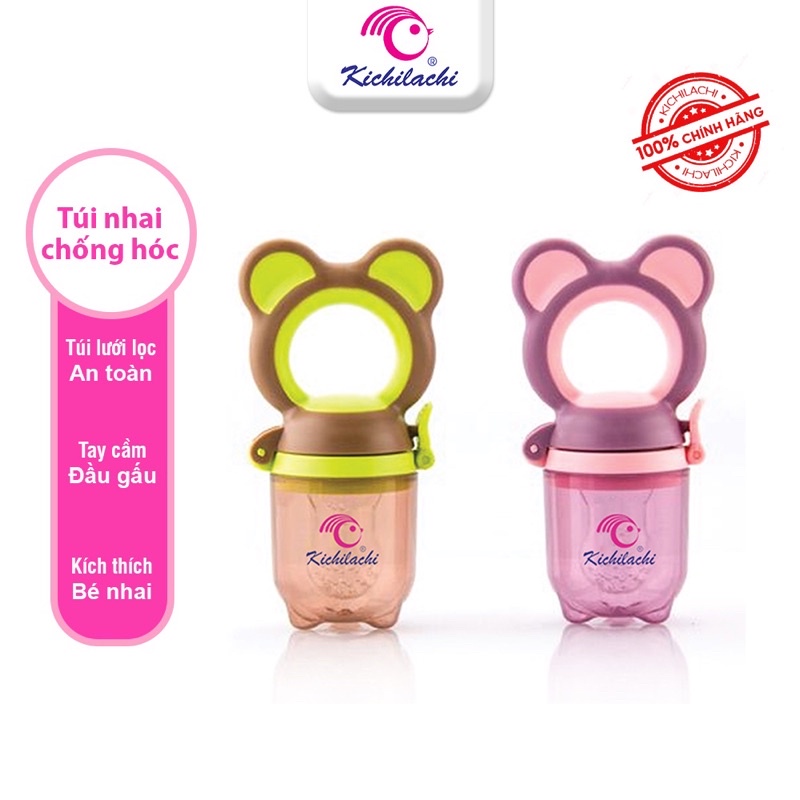 TÚI TẬP NHAI ĂN DẶM CHỐNG HÓC HÌNH GẤU KICHI