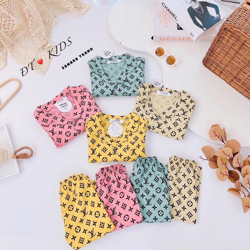 Bộ Pijama Đũi Dài Tay L.VV cho bé