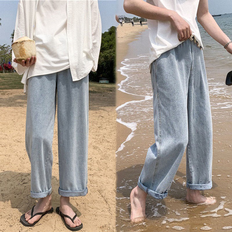 Quần Jean Nam - Baggy Ống Rộng Jean - Hotboy Hàn Quốc