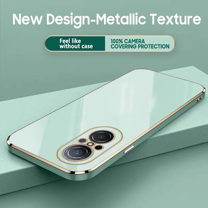 Ốp Điện Thoại Viền Vuông TPU Mềm Mạ Điện Kèm Phim Bảo Vệ Lens Cho Huawei Nova 9 8 SE Pro 8i 4G 5G 2022