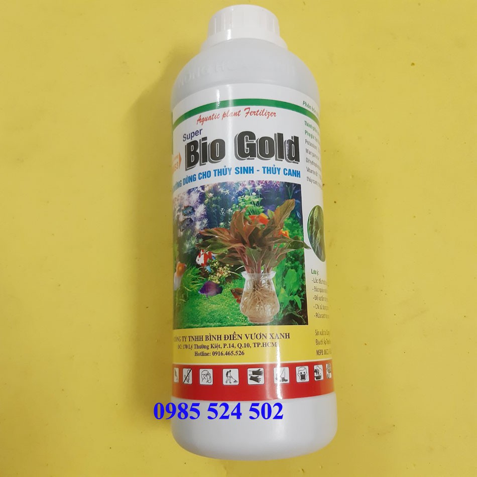 Dung dịch trồng thủy canh, thủy sinh Vidan Bio - Life chai 1 lít, super bio Gold chai 1 lít