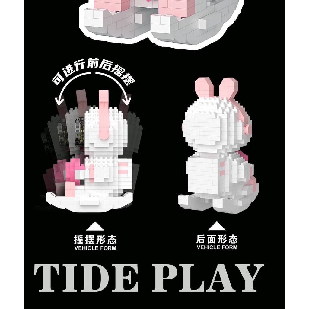 Đồ Chơi Khối Lắp Ráp Phi Hành Gia Hoạt Hình bập bênh Có Đèn Phát Sáng Dành Cho bé