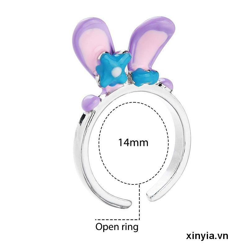 Nhẫn Hở Hình Tai Thỏ Dễ Thương Có Thể Điều Chỉnh Kích Cỡ Dành Cho Bạn Nữ