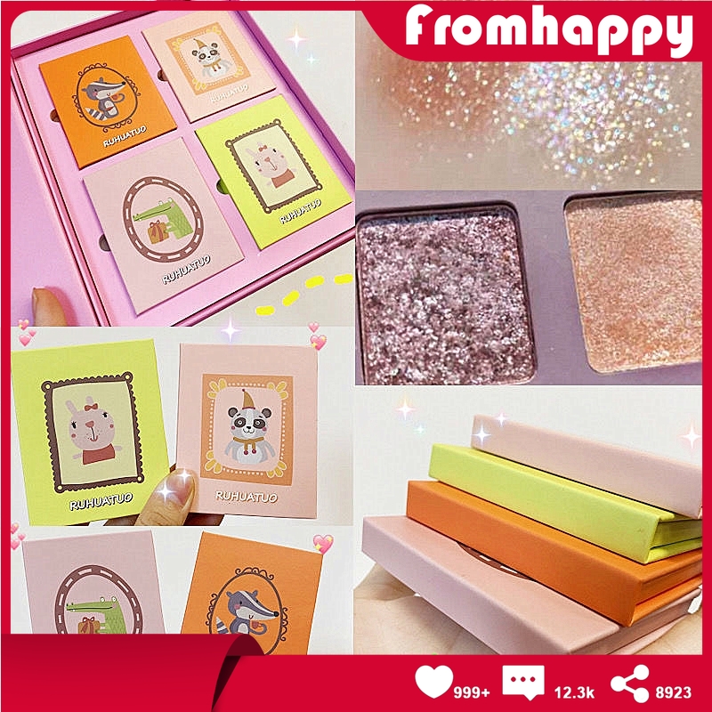 [Hàng mới về] Bảng phấn mắt 4 màu ánh nhũ bắt mắt chống thấm nước | BigBuy360 - bigbuy360.vn