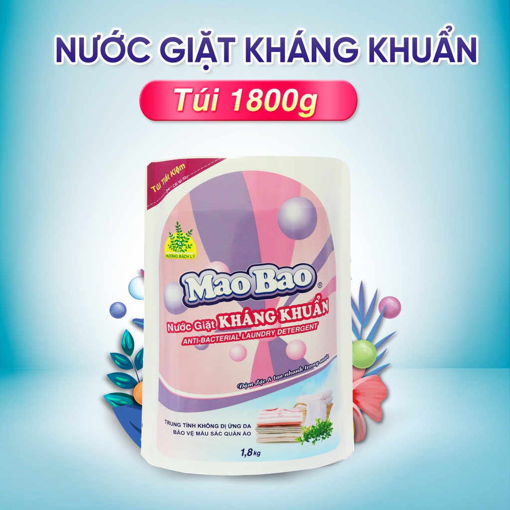 Nước Giặt Quần Áo Kháng Khuẩn Mao Bao hương bách lý 1,8kg