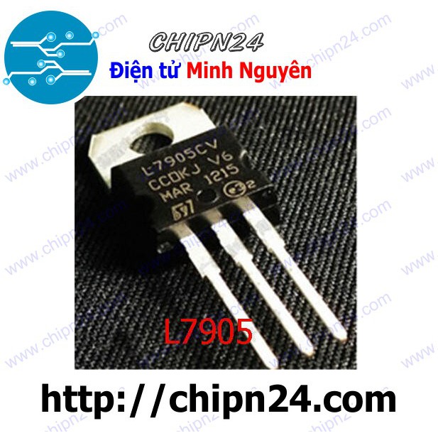 [3 CON] IC L7905CV TO-220 (L7905 7905 Ổn áp âm 5V)