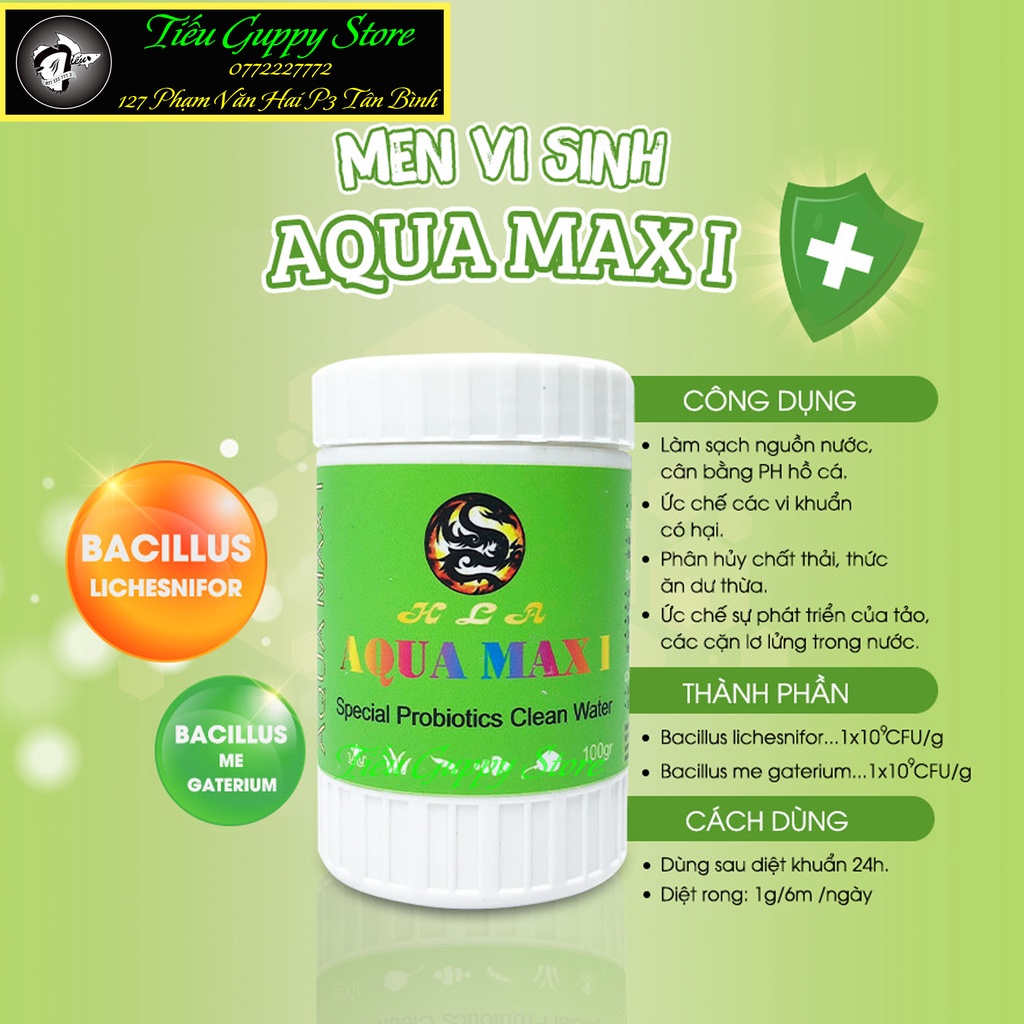Men Vi Sinh Cao Cấp AQUA MAX I - Giúp Hồ Cá Mau Trong, Xử Lý Tanh Hôi, Cân Bằng PH