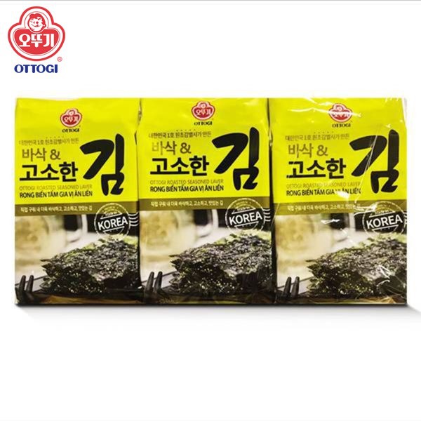 ( Bán sỉ ) Thùng 24 lốc Rong biển Ottogi tẩm gia vị ăn liền (Lốc 3 gói - 12.6gr)