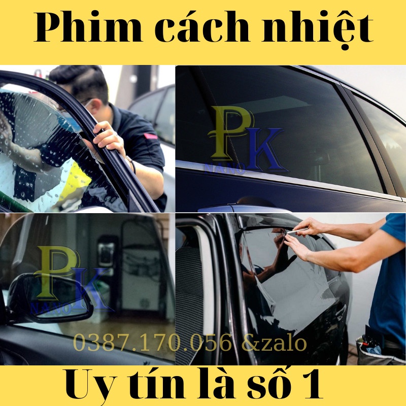 Combo Phim cách nhiệt chống nóng ô tô, Film cách nhiệt giảm nóng nhà kính, Cản UV100%, Giảm nóng 97%, Thương hiệu Nanopk