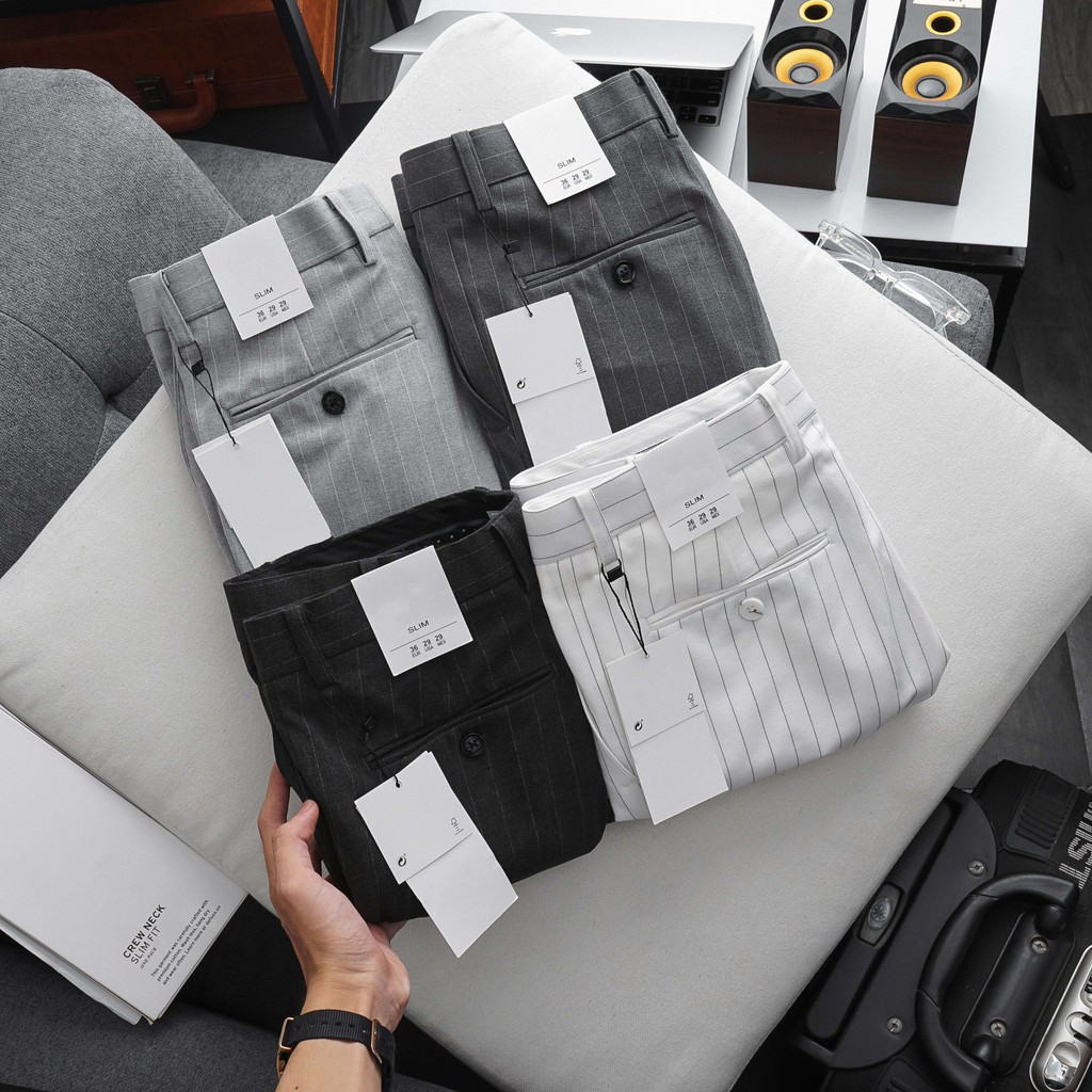 [ 4 Màu] Quần Tây Nam Kẻ Sọc Hàn Quốc Dáng Ôm Công Sở - Quần Âu Nam Đẹp Chuẩn Thiết ,Tôn dáng, Lịch Sự - QA05 - Gusta | BigBuy360 - bigbuy360.vn