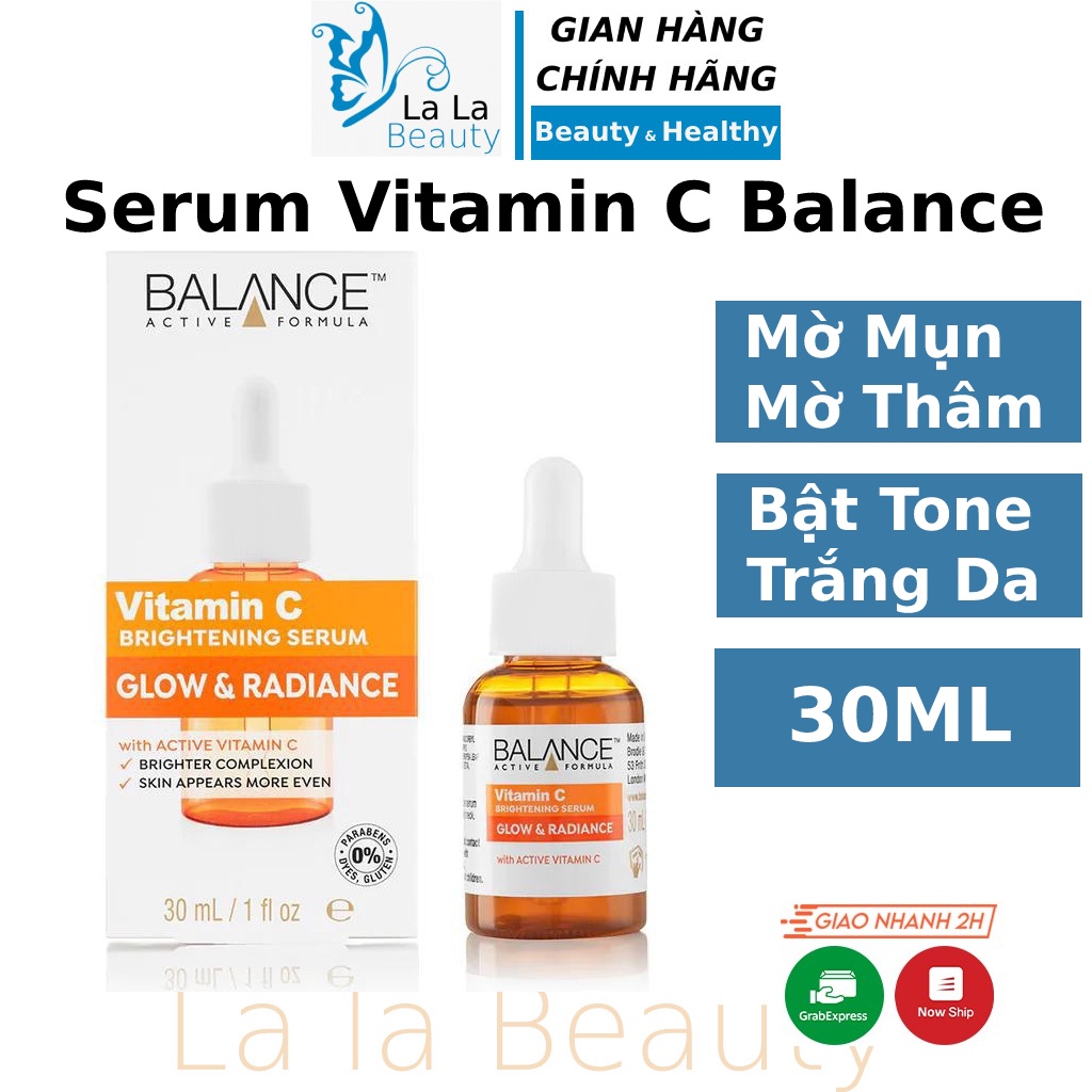 Serum Balance Vitamin C 30ML Mờ thâm nám giúp căng bóng da, chống lão hóa cấp ấm, cấp nước cho da giảm mụn LaLa Cosmetic