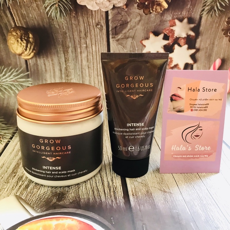 Mặt nạ ủ làm dày và mượt tóc Grow Gorgeous INTENSE THICKENING HAIR & SCALP MASK 200ML