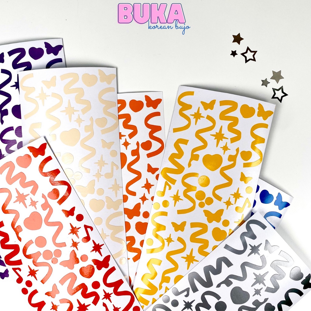 Sticker trang trí toploader Buka sticker ruy băng họa tiết nhỏ decor toploader đựng ảnh Kpop nhiều màu dễ thương