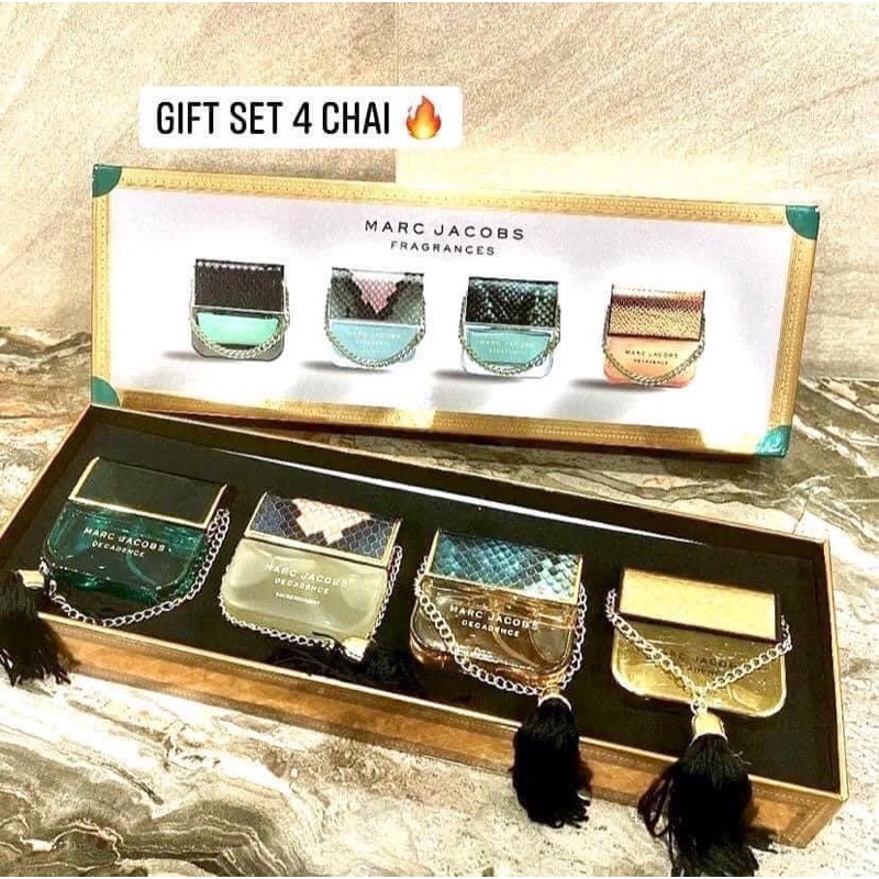 [HÀNG HIẾM-HOT] set nước hoa marc jacobs túi mini 25ml x4  hộp sang chảnh- có tách lẻ
