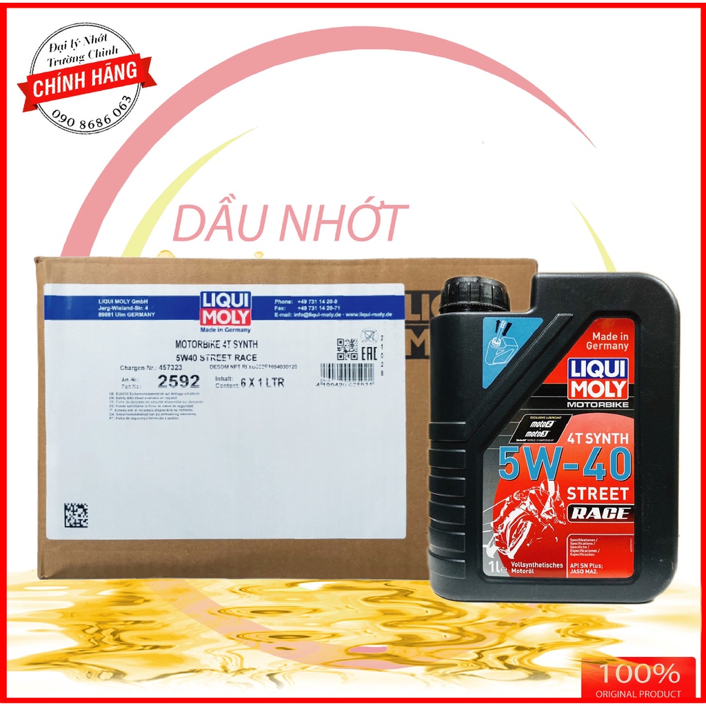 Thùng 6 bình Nhớt Liqui Moly 4T Synth Street Race 5W40 dành cho xe số và tay côn