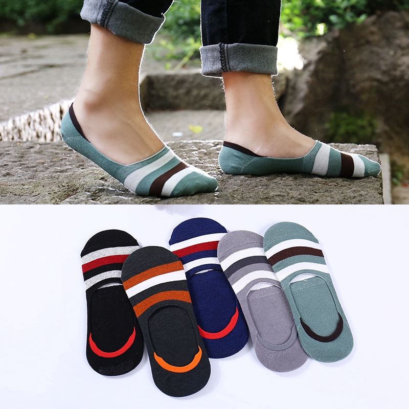 Vớ cotton kẻ sọc thời trang mùa hè cho nam