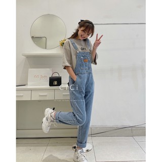 Yếm jean đáp da túi ngực CICISTUDIO