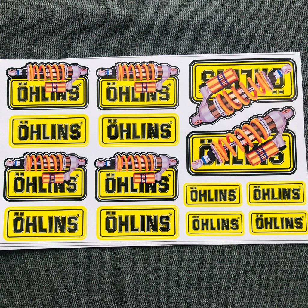 [GIÁ GỐC] Tem tấm ohlin trang trí xe máy SIÊU SẮC NÉT (màu vàng)