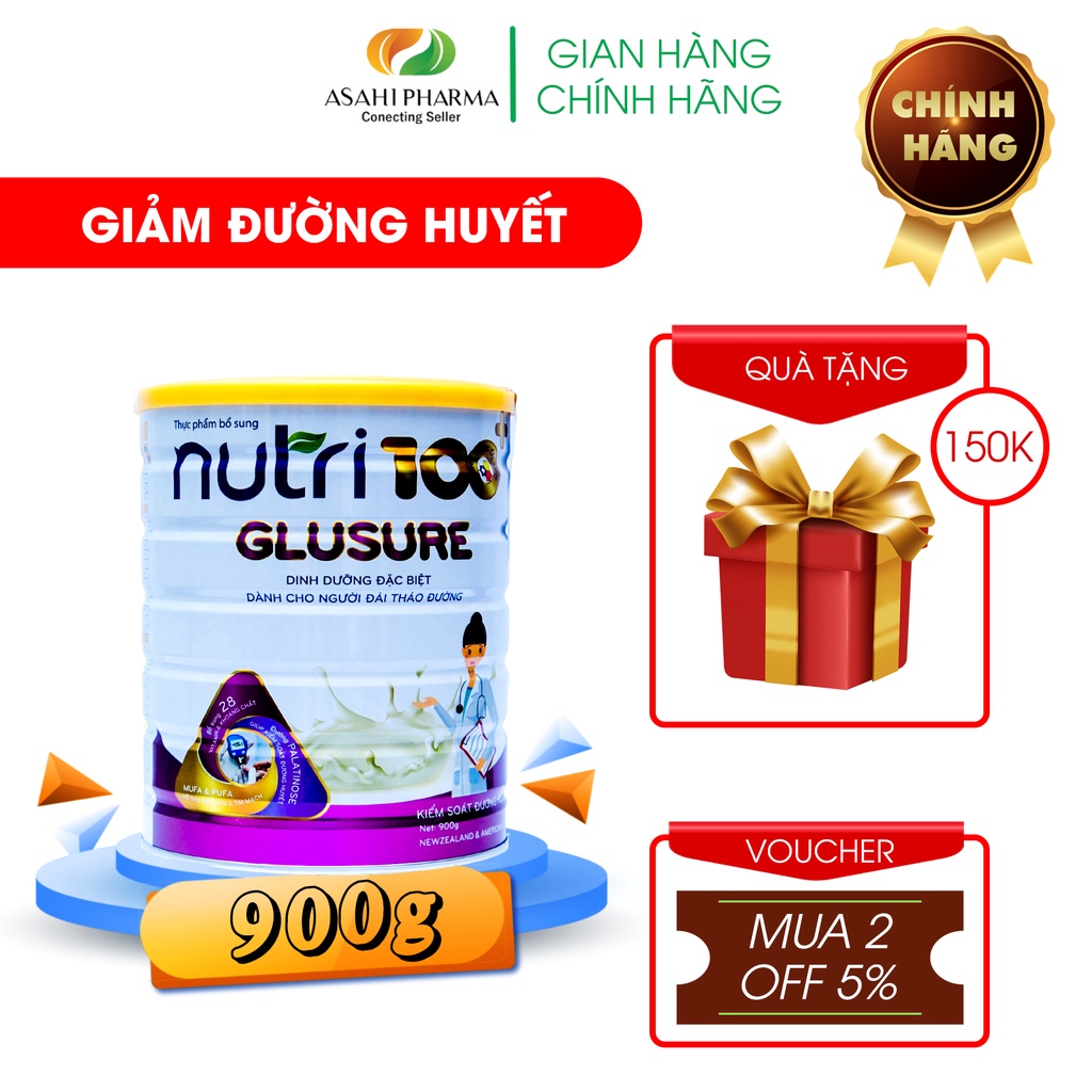 Sữa bột dinh dưỡng cho người tiểu đường NUTRI 100+ Glusure 900g sản phẩm bán chạy nhất thị trường hiện nay