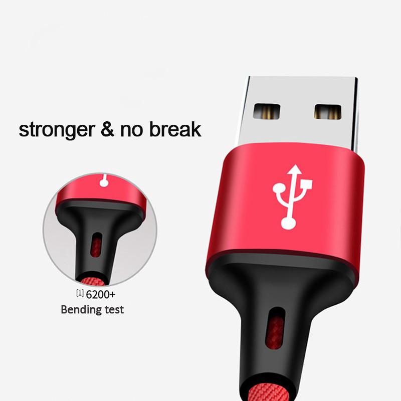 Cáp Sạc Nhanh 3 Trong 1 Cổng USB Type C Micro USB Tốc Độ Cao 1.2M / 3A
