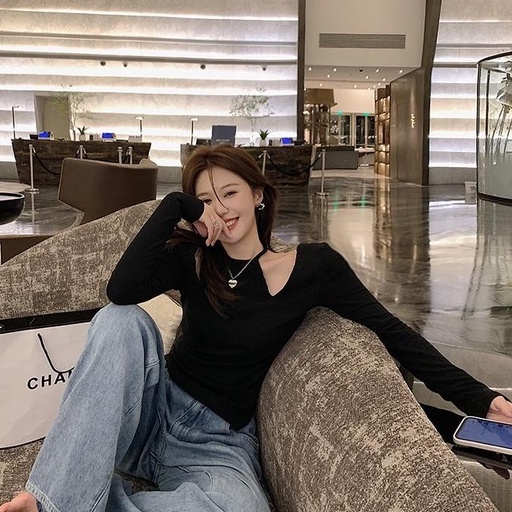 Happy-store ❤️ Áo mặc trong tay dài buộc cổ