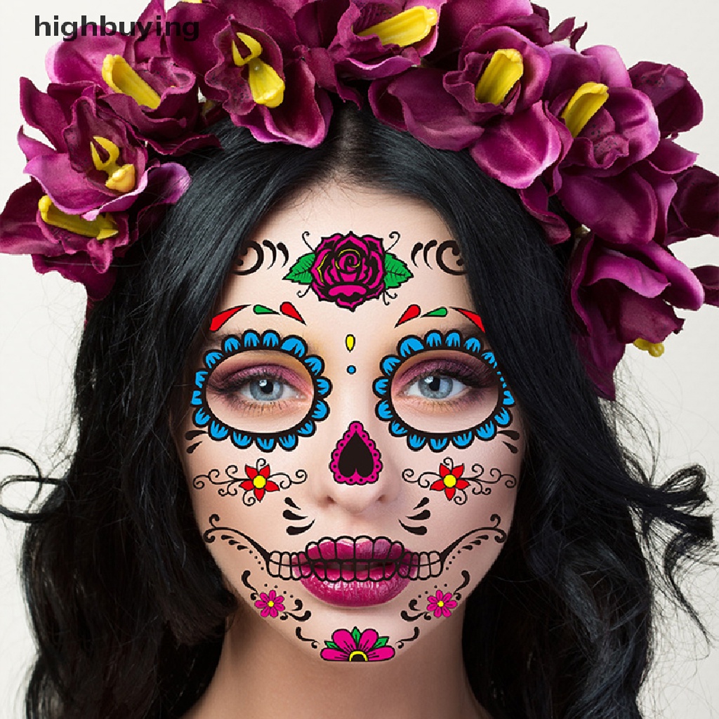 1 Hình Xăm Dán Mặt Người Belle Phong Cách Halloween