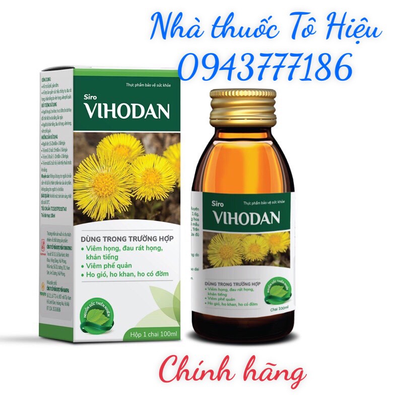 ✅ VIHODAN giảm ho, đau rát họng, khản tiếng, viêm phế quản sản phẩm của công ty dược phẩm TW3