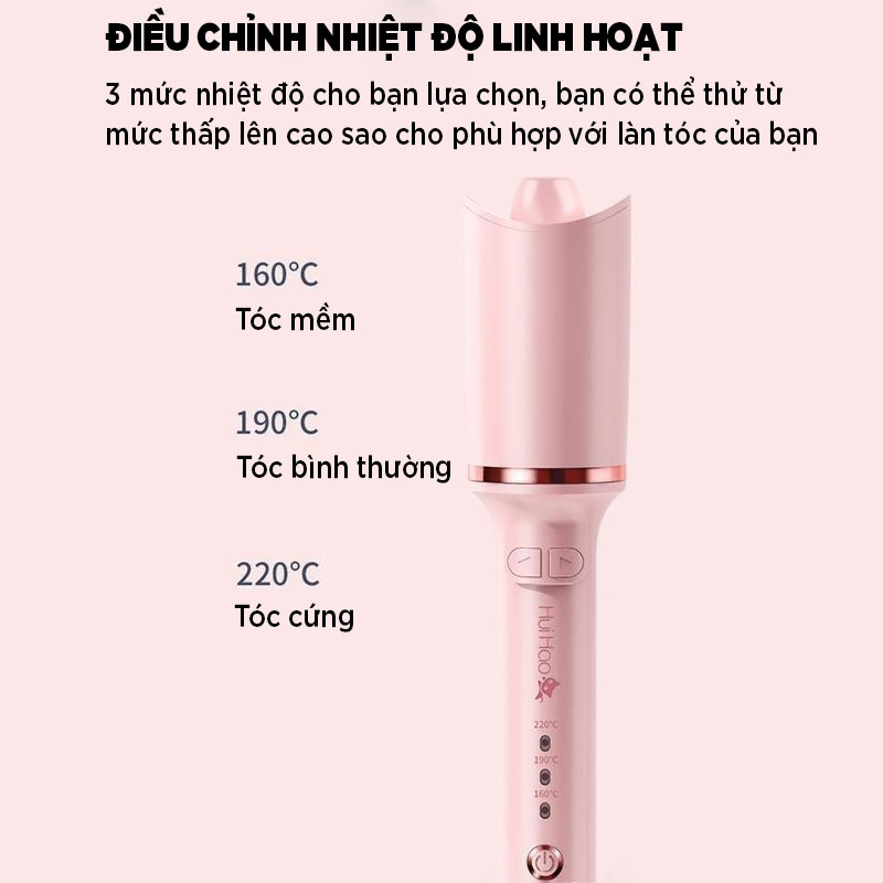 Máy Uốn Tóc Xoăn Gợn Sóng Tự Xoay Đa Năng HUI HAO Thế Hệ Mới 2021