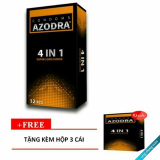 Mua lớn tặng nhỏ Bao cao su Azodra 4 in 1 ( 15 cái )