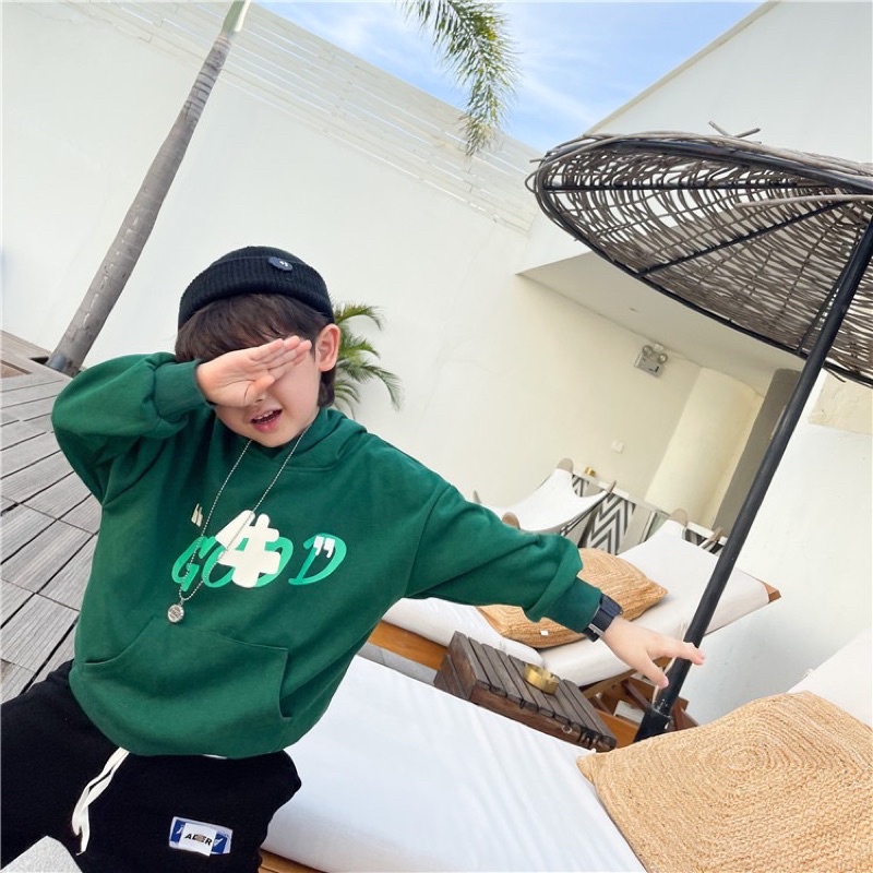 Áo nỉ hoodie cho bé phong cách tết 2022