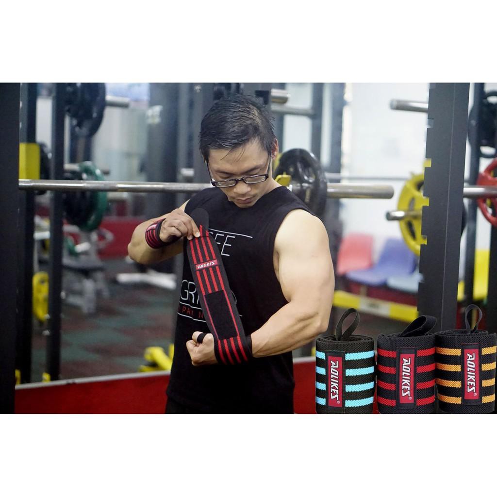 Quấn bảo vệ cổ tay tập gym Aolikes bản 4 sọc dài AK22 siêu bền giá hấp dẫn