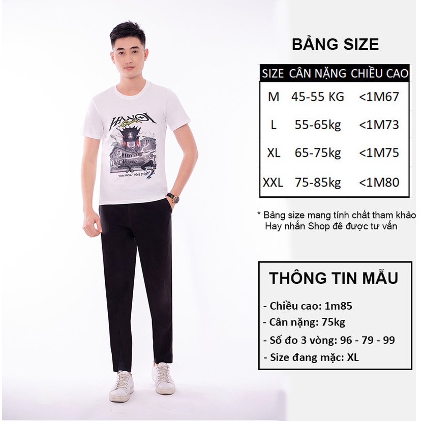 Áo phông nam Hà Nội Capital chất liệu 100% cotton co dãn 4c Thoáng Mát AZILA