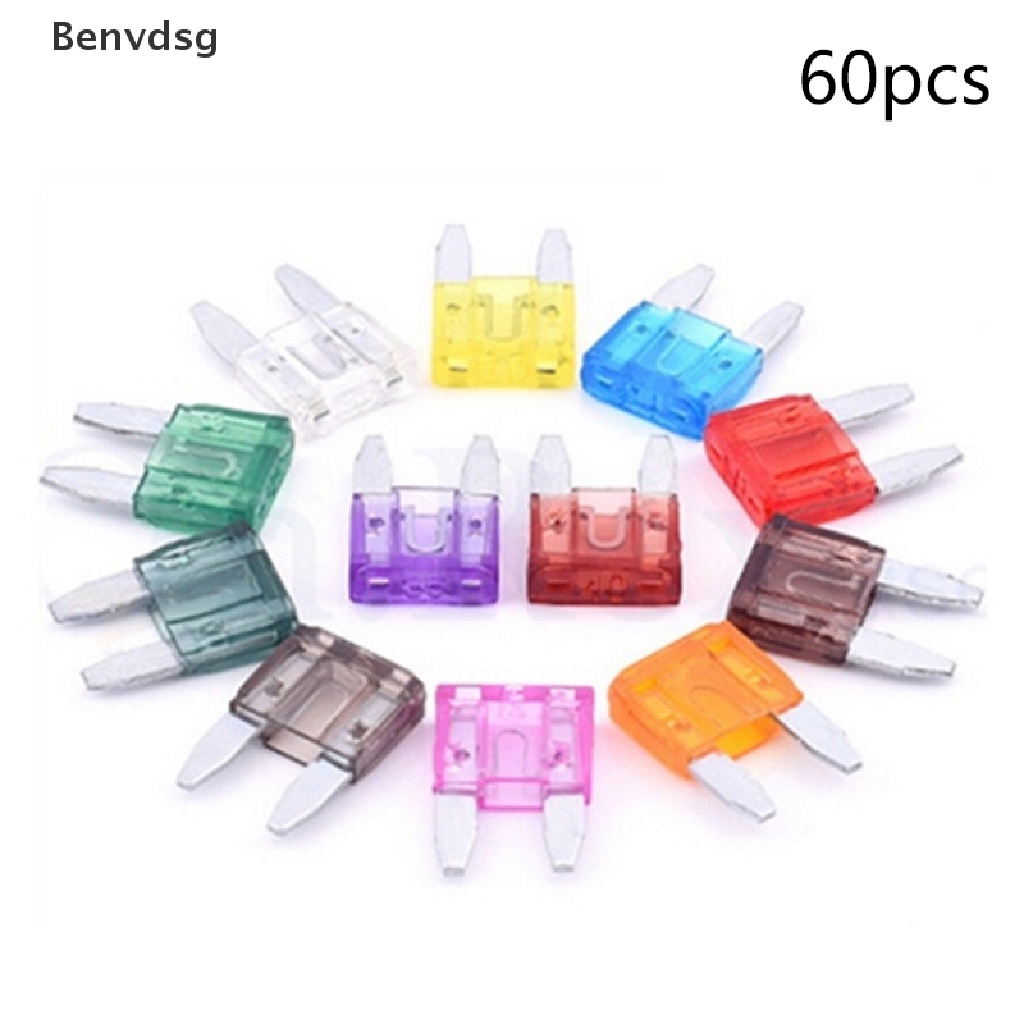 Set 60 cầu chì mini 5A 10A 15A 20A 25 / 30A chuyên dụng dành cho xe hơi