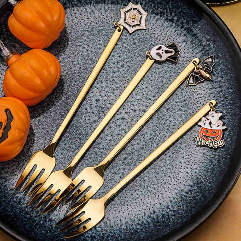Bộ Muỗng Nĩa Inox Hình Halloween Ngộ Nghĩnh