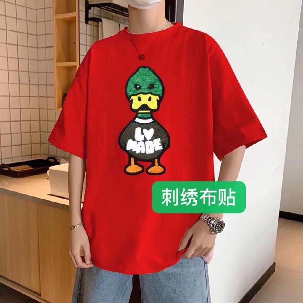 Áo Thun Cotton Ngắn Tay Thêu Họa Tiết Vịt Nhiều Màu Sang Trọng Thời Trang Mùa Hè 2022 Cho Nam Và Nữ