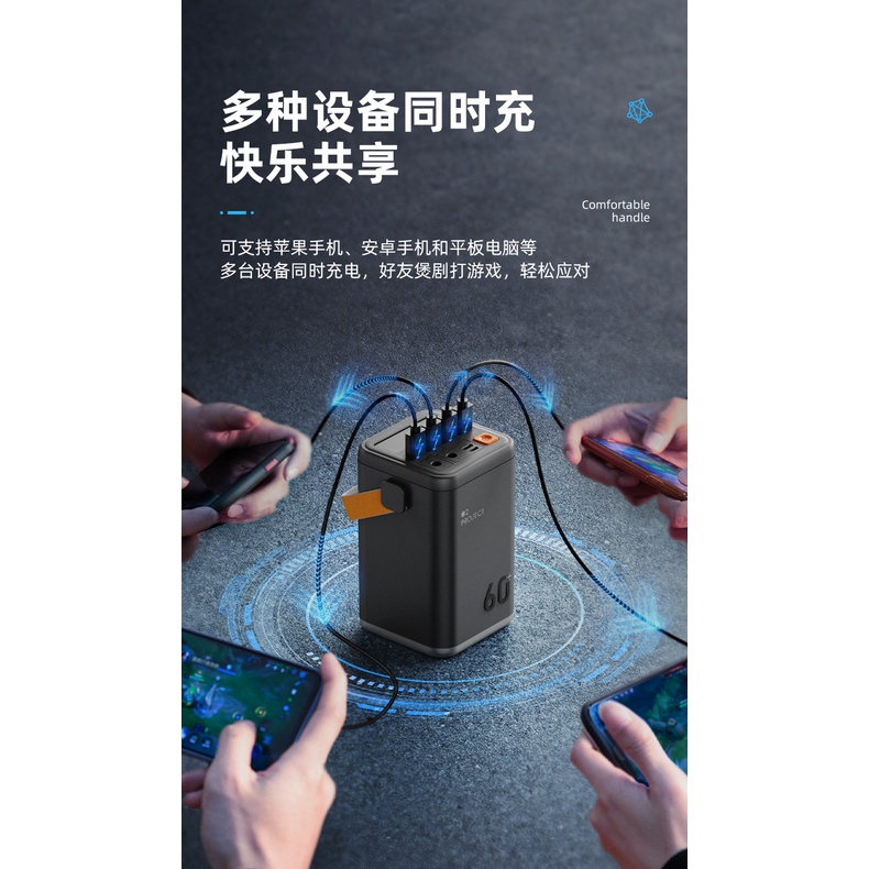 Pin sạc dự phòng công suất 60000 mAh Polyme BH 12 tháng.