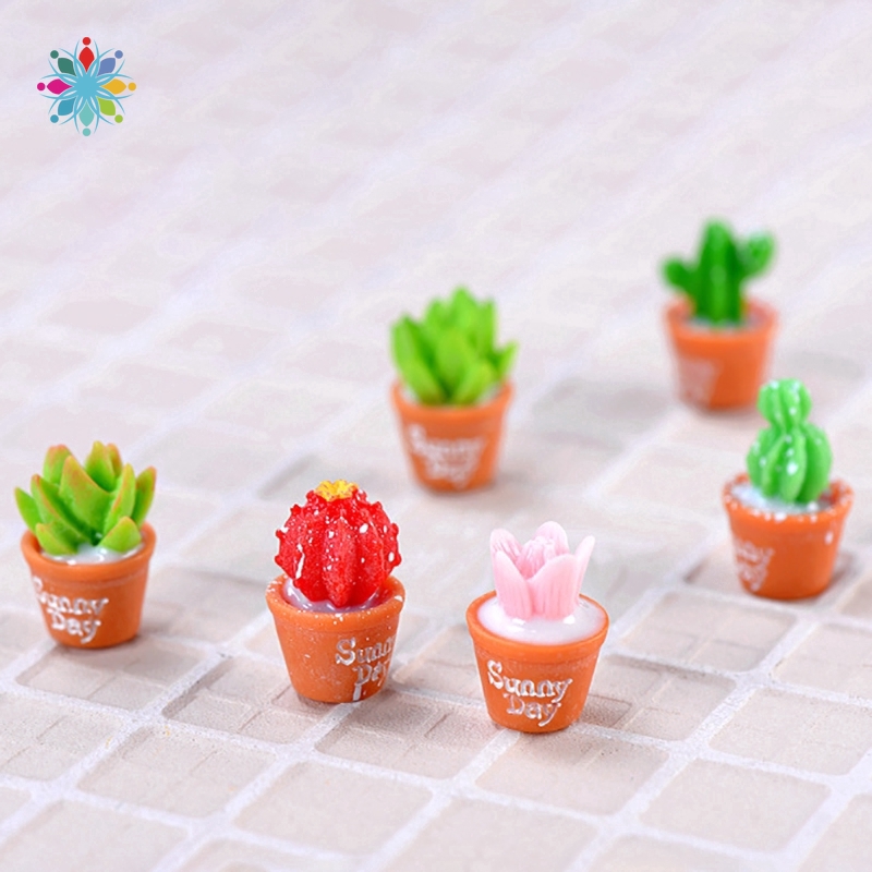 Mô hình xương rồng mini bằng resin trang trí tiểu cảnh độc đáo