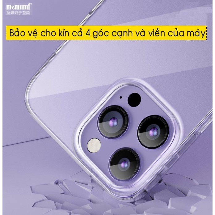 Ốp lưng IP 15 Pro Max/Pro 14 Pro Max/Pro 14 Plus/14 Memumi Ultra Clear siêu mỏng - không ố vàng
