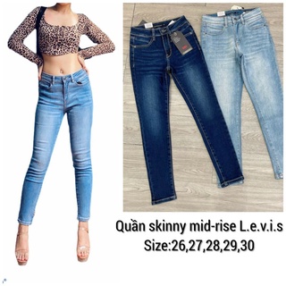 Quần jean skinny nữ lưng vừa 9tấc jean co giãn L.e.v.i.s mid rise-hàng xuất xịn(ảnh thật)
