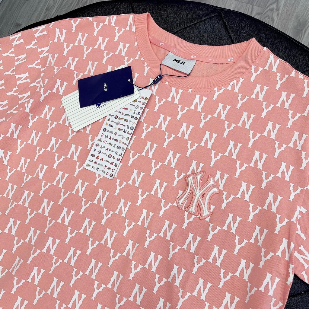Áo Thun MLB Monogram All Over Over Fit Short Sleeve Pink