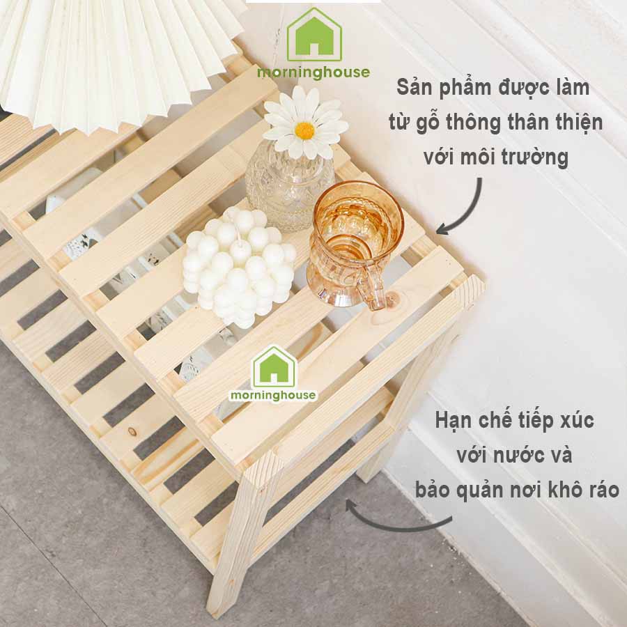 [Mã LIFEBKM1 giảm 10% tối đa 1 triệu đơn từ 500k] Kệ gỗ decor trang trí 2 tầng 50cm