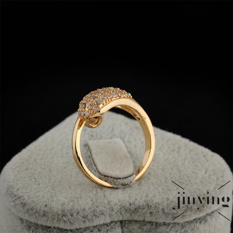 GETNOIVAS Nhẫn mạ vàng 18K đính hạt pha lê lấp lánh sang trọng