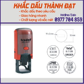 Dấu tròn (Đk 19mm) Ngày tháng năm xoay được có nội dung (Trodat 46119)