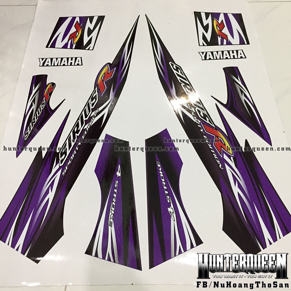 Tem rời Sirius - Tem R, đen tím - Thiết kế theo yêu cầu, chỉnh sửa theo ý. Sắc nét, bền màu