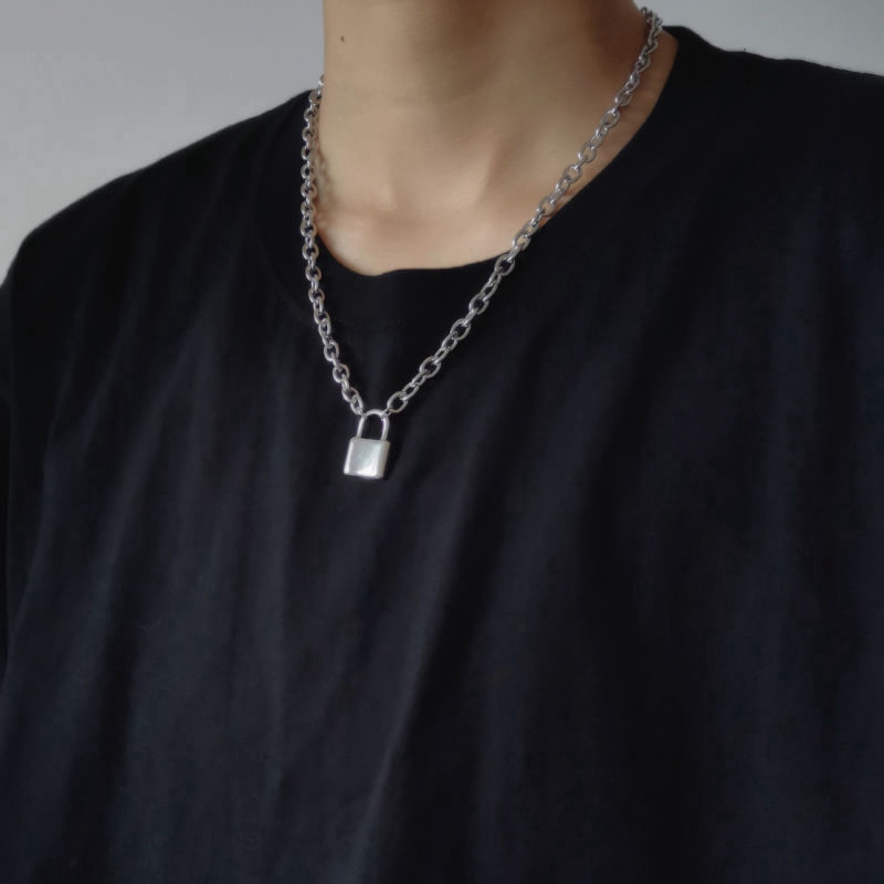 Dây Chuyền Mặt Hình Ổ Khóa Độc Đáo Kiểu Phong Cách Retro Hàn Quốc