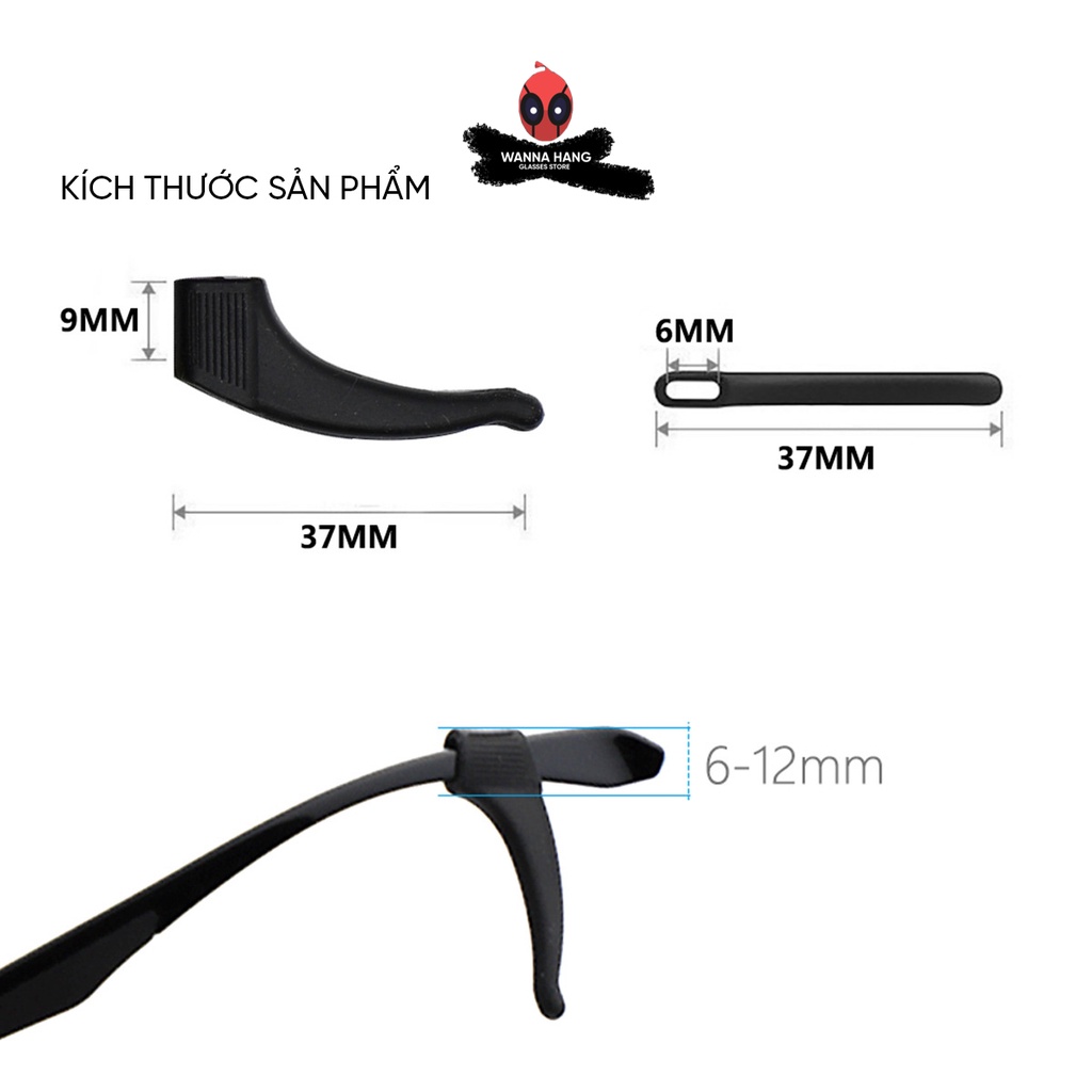 Phụ kiện gài kính bằng silicon siêu bền hình móc câu chống trượt - Wanna Hang PK-05