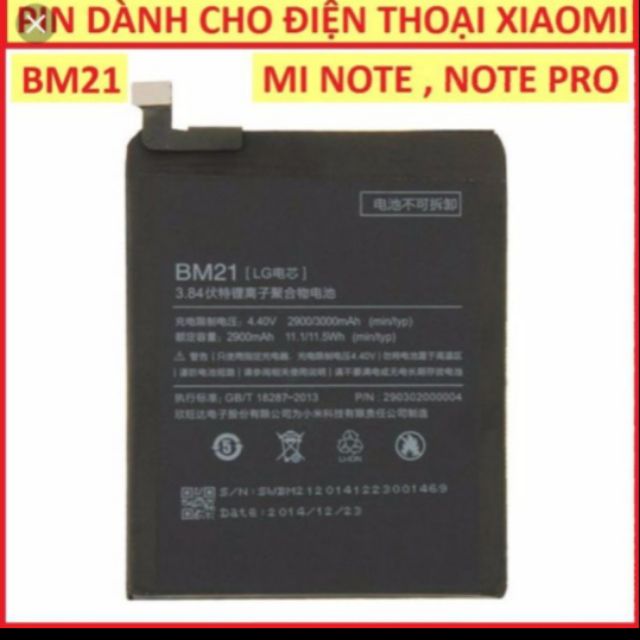 pin thay xịn cho Xiaomi MI Note (BM21) zin - Bảo hành 6 tháng